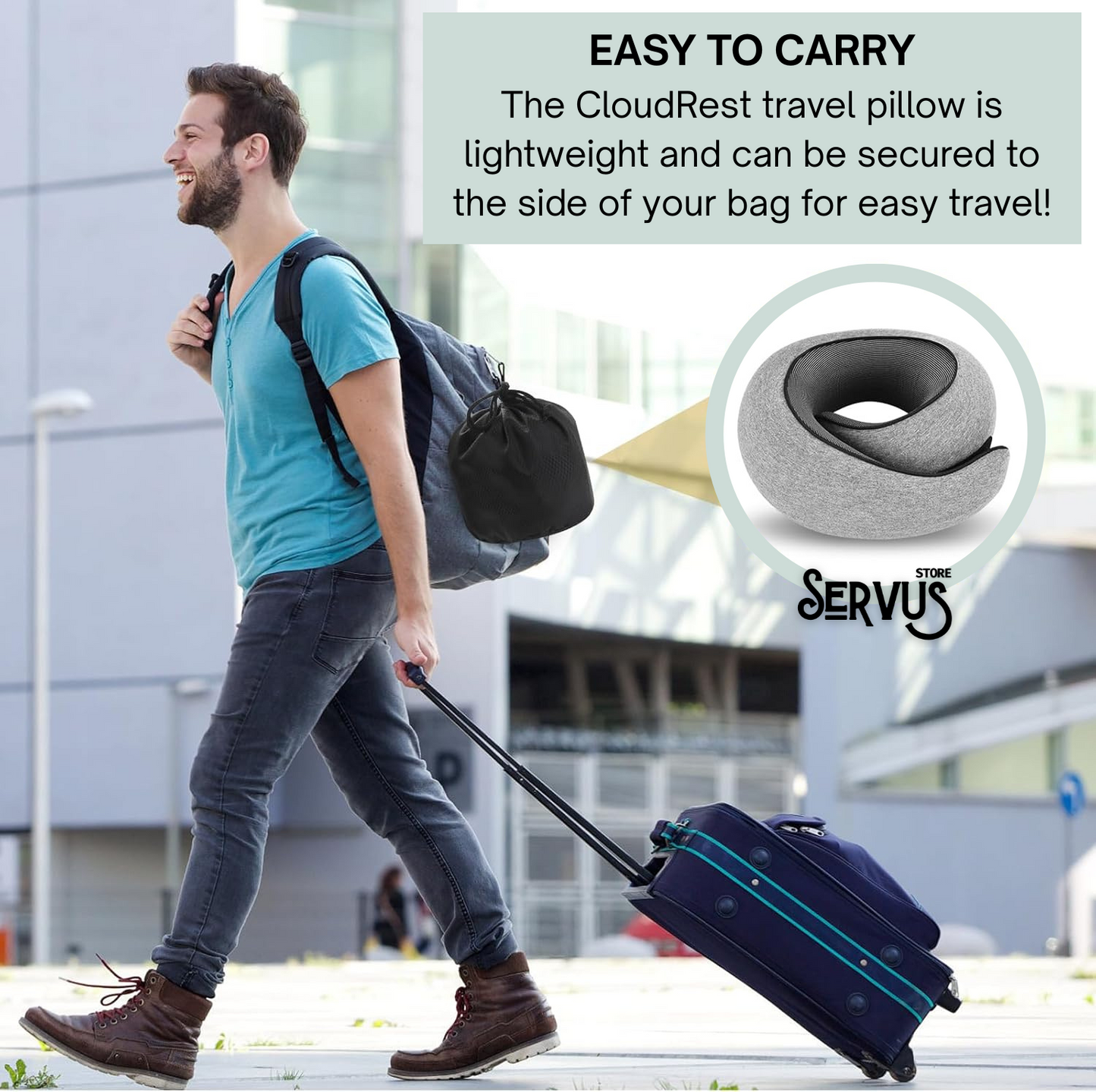 CloudRest™ Ultimate Travel Neck Pillow: Arrive Refreshed...not stressed!